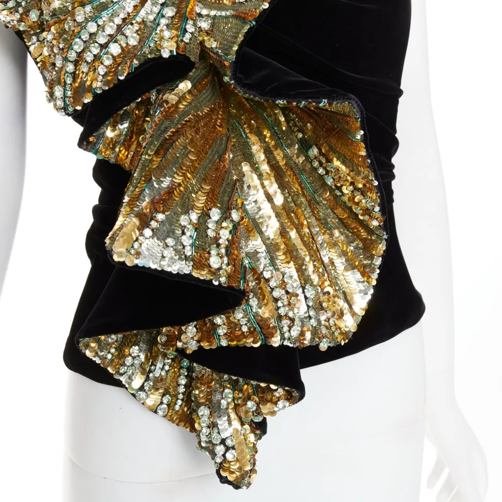Alexandre Vauthier Black Velvet Top Black Velvet Very good - Back View