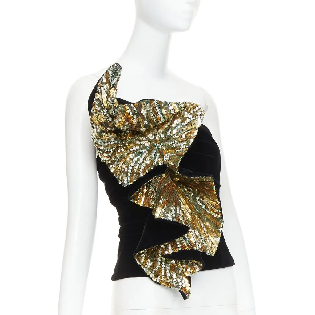 Alexandre Vauthier Black Velvet Top Black Velvet Very good - Inside View