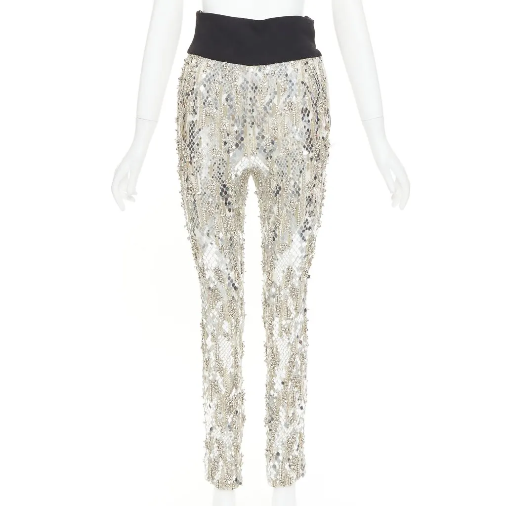 Alexandre Vauthier Silver Trouser Silver Fair - Front View