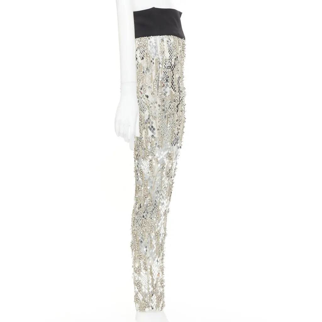 Alexandre Vauthier Silver Trouser Silver Fair - Model View
