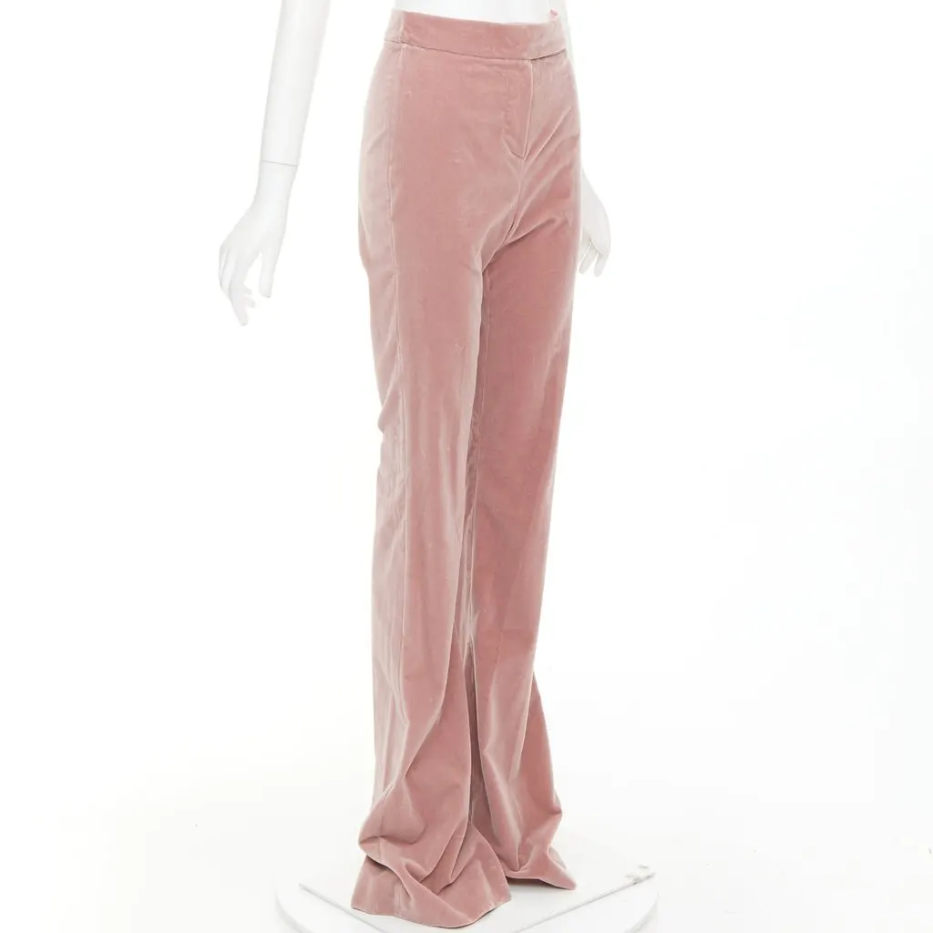 Alexandre Vauthier Pink Velvet Trouser Pink Velvet Good - Front View