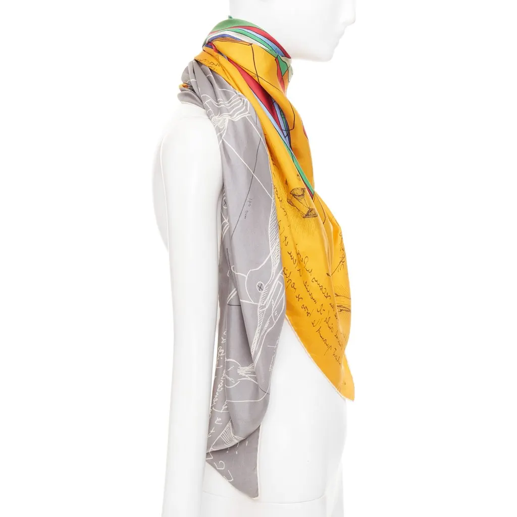 Hermès Della Cavalleria Favolosa 140 Yellow Silk Very good - Model View