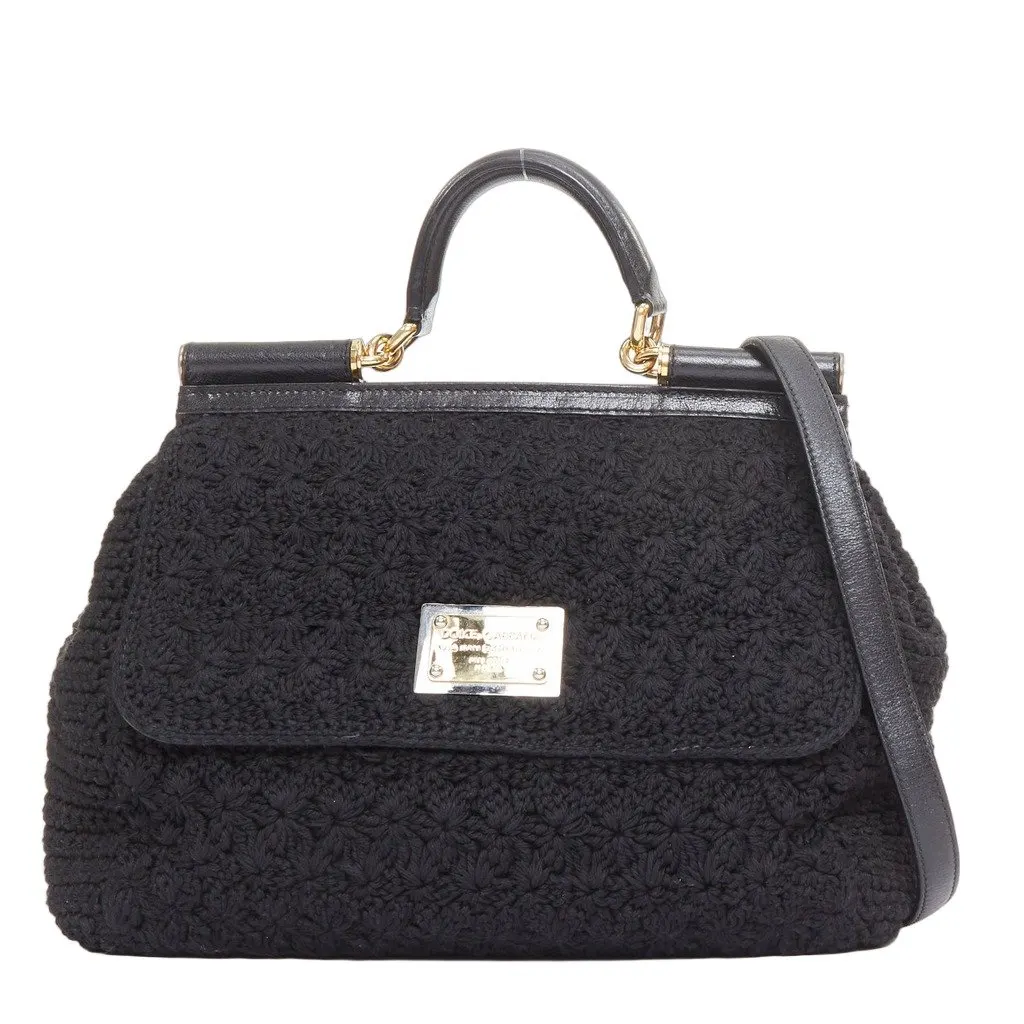 Dolce & Gabbana Sicily Black Leather Good - Front View