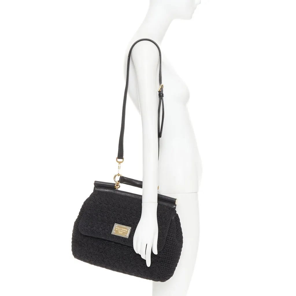 Dolce & Gabbana Sicily Black Leather Good - Back View