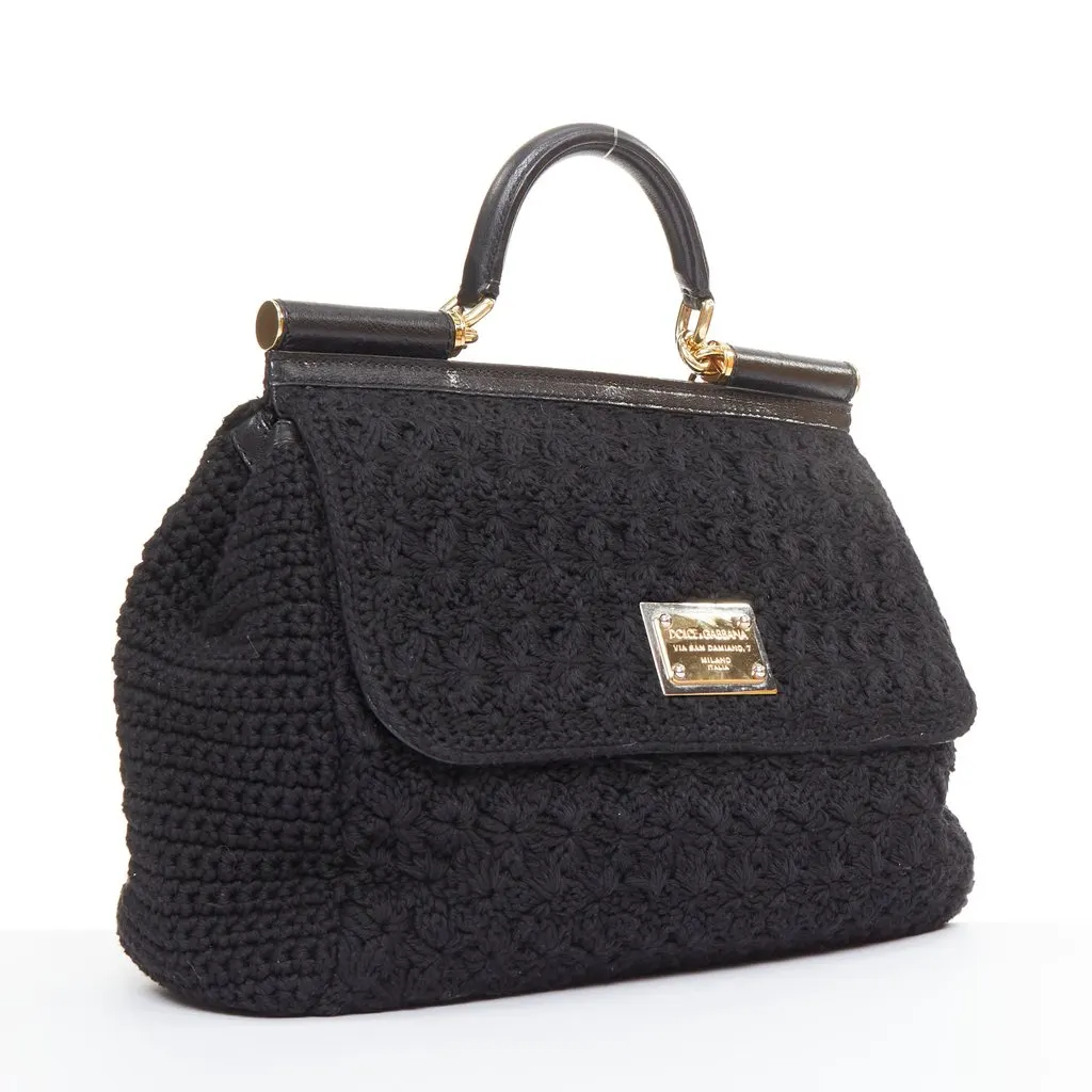 Dolce & Gabbana Sicily Black Leather Good - Inside View