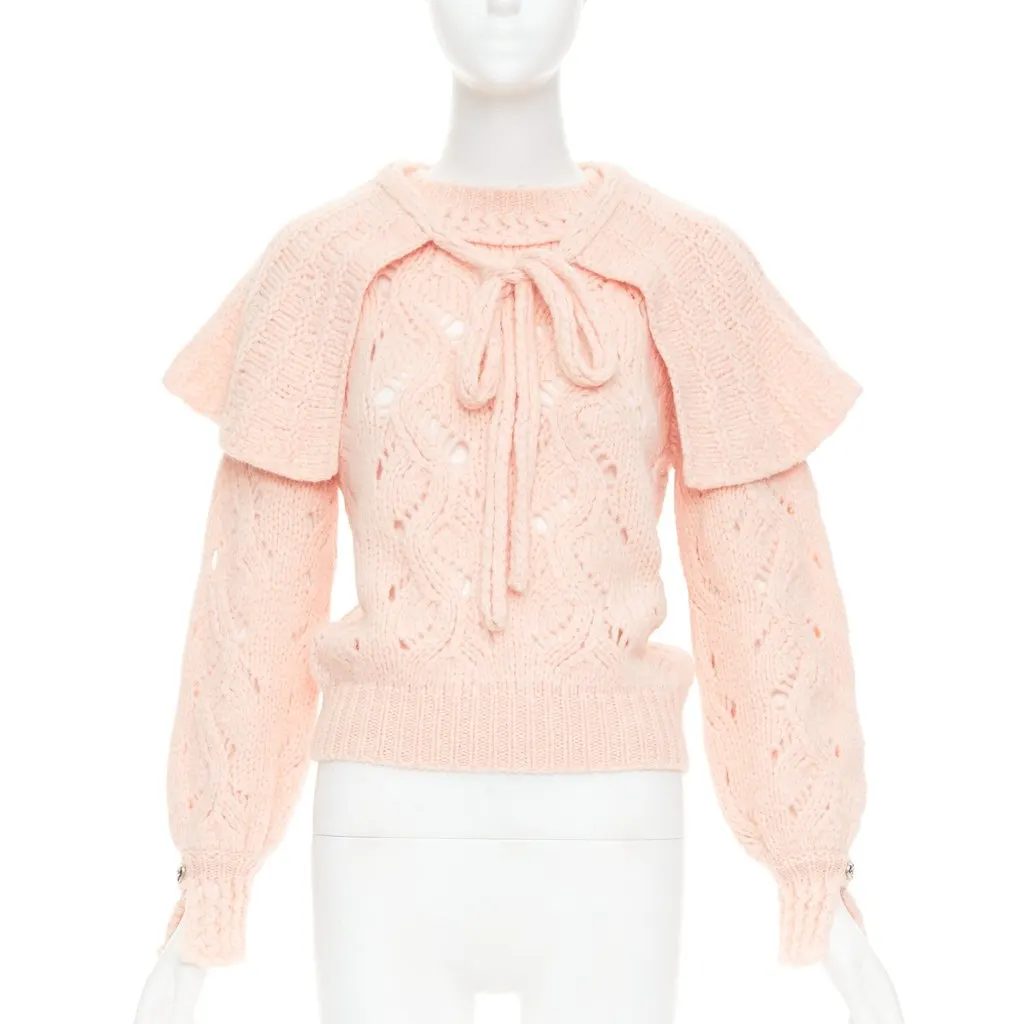 Chanel Pink Wool Knitwear Pink Wool Very good - Front View