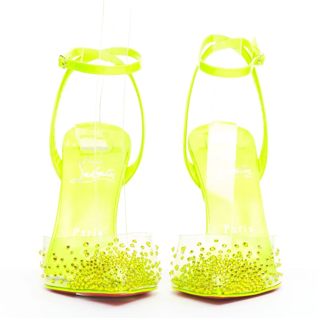 Christian Louboutin Spikaqueen 100 Yellow Plastic Very good - Inside View