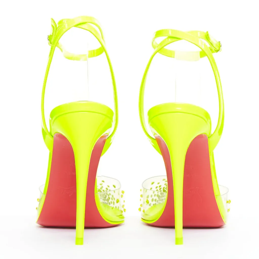 Christian Louboutin Spikaqueen 100 Yellow Plastic Very good - Box View
