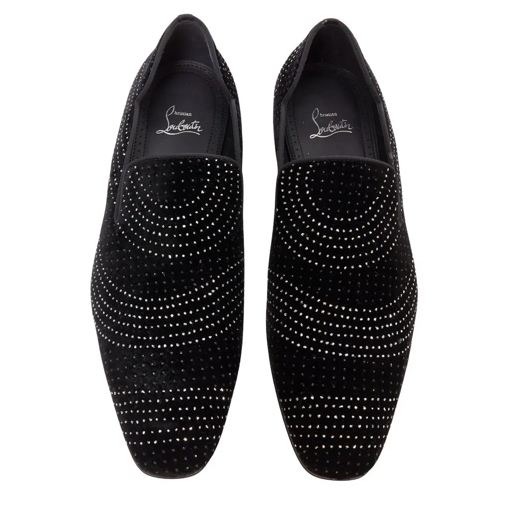 Christian Louboutin Dandy Chick Orlato Flat Velvet River Black Velvet Never worn - Front View
