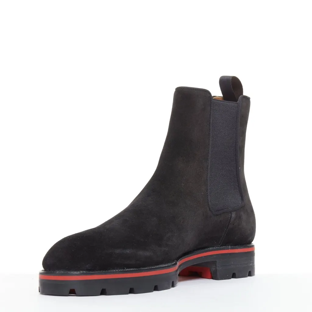 Christian Louboutin Alpinono Flat Black Suede Never worn - Model View