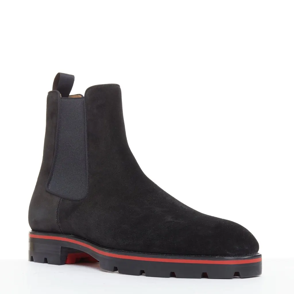 Christian Louboutin Alpinono Flat Black Suede Never worn - Back View