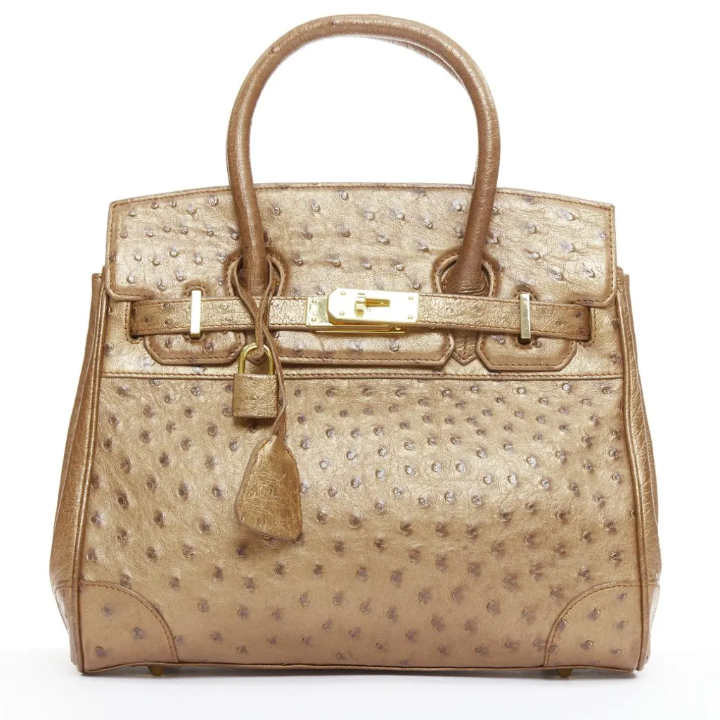 Kwanpen Brown Leather Handbag Brown Leather Good - Front View