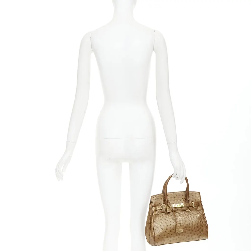Kwanpen Brown Leather Handbag Brown Leather Good - Back View