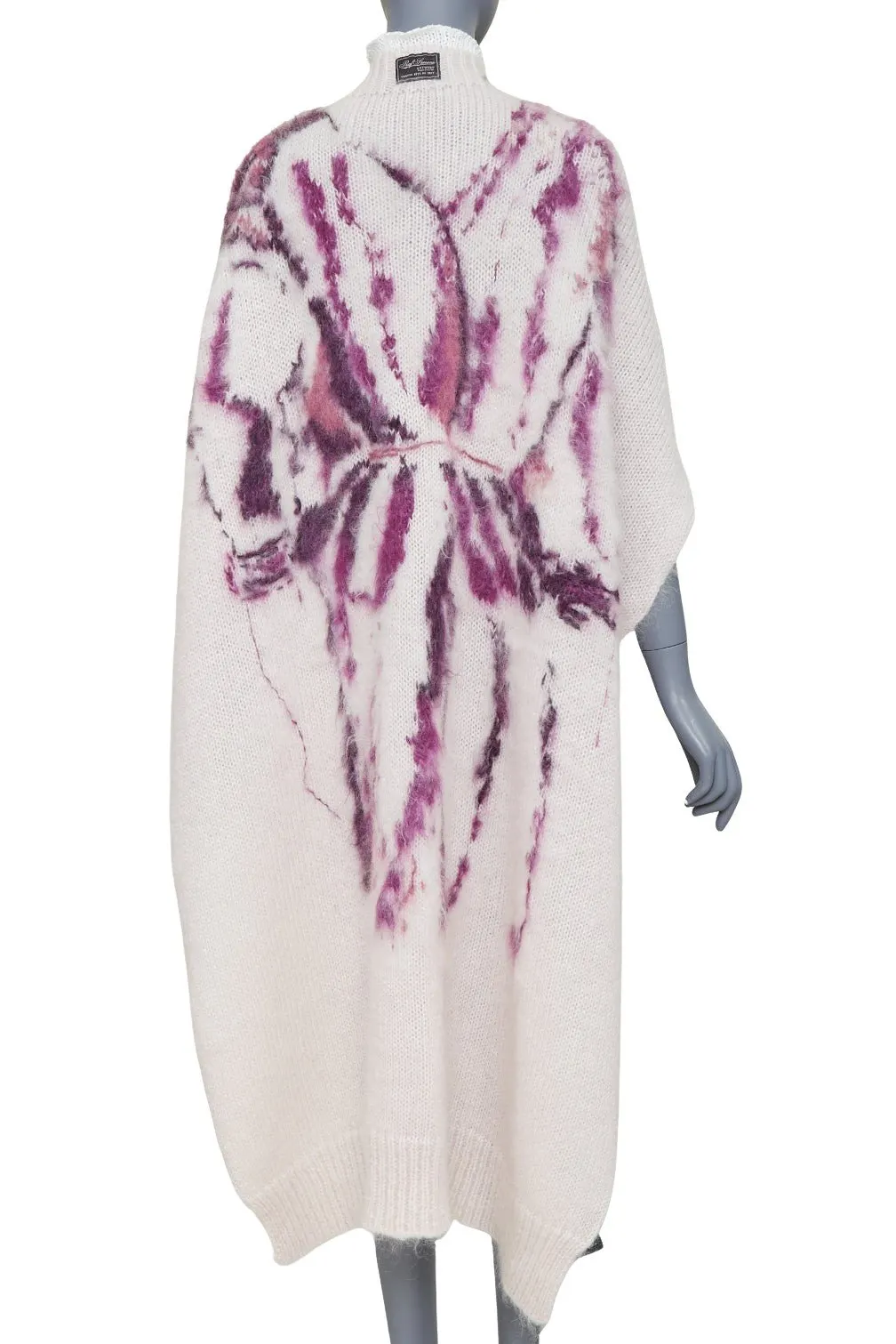 Raf Simons Hand Embroidered Painting Cape Pink Wool Never worn, with tag - Front View