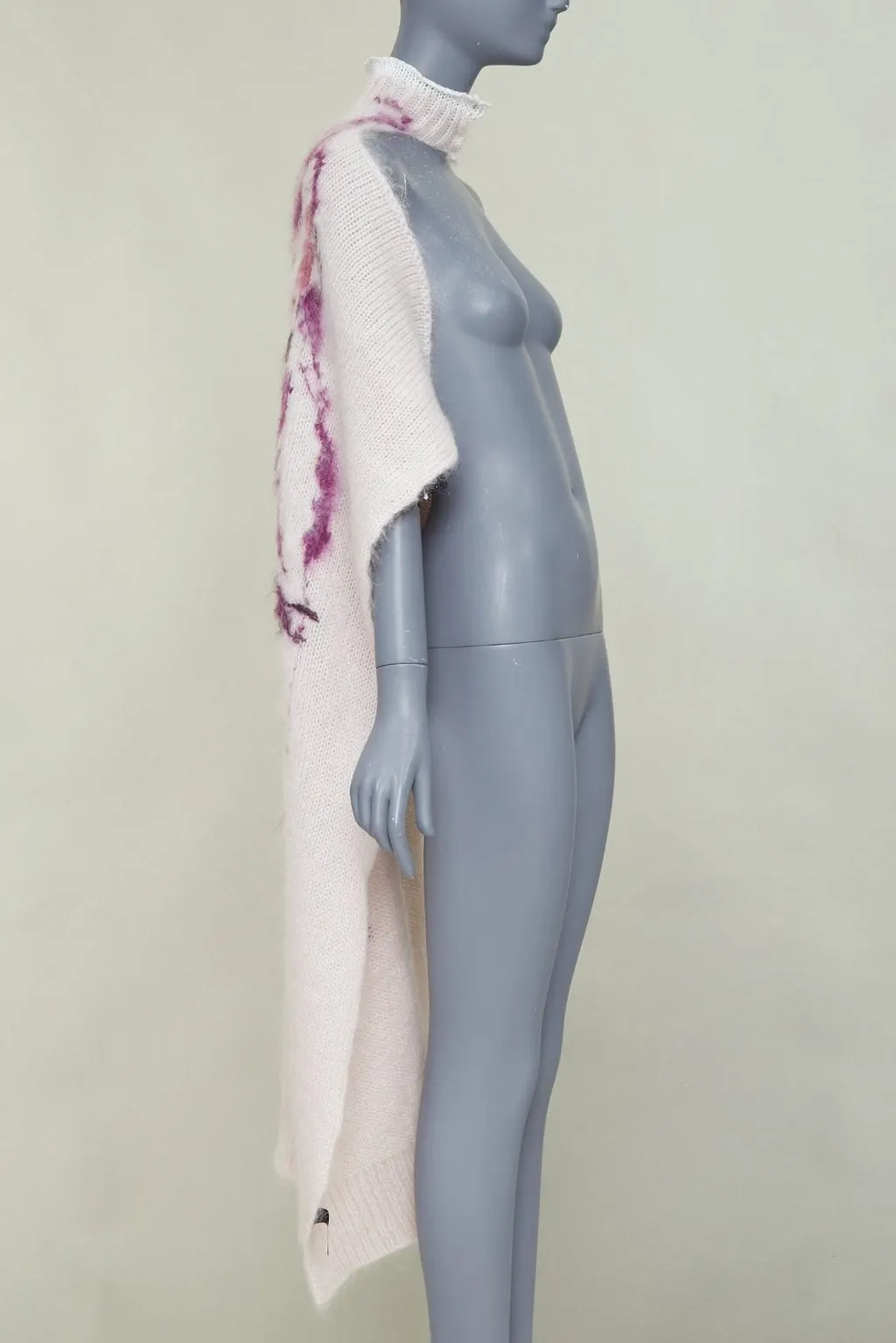Raf Simons Hand Embroidered Painting Cape Pink Wool Never worn, with tag - Box View