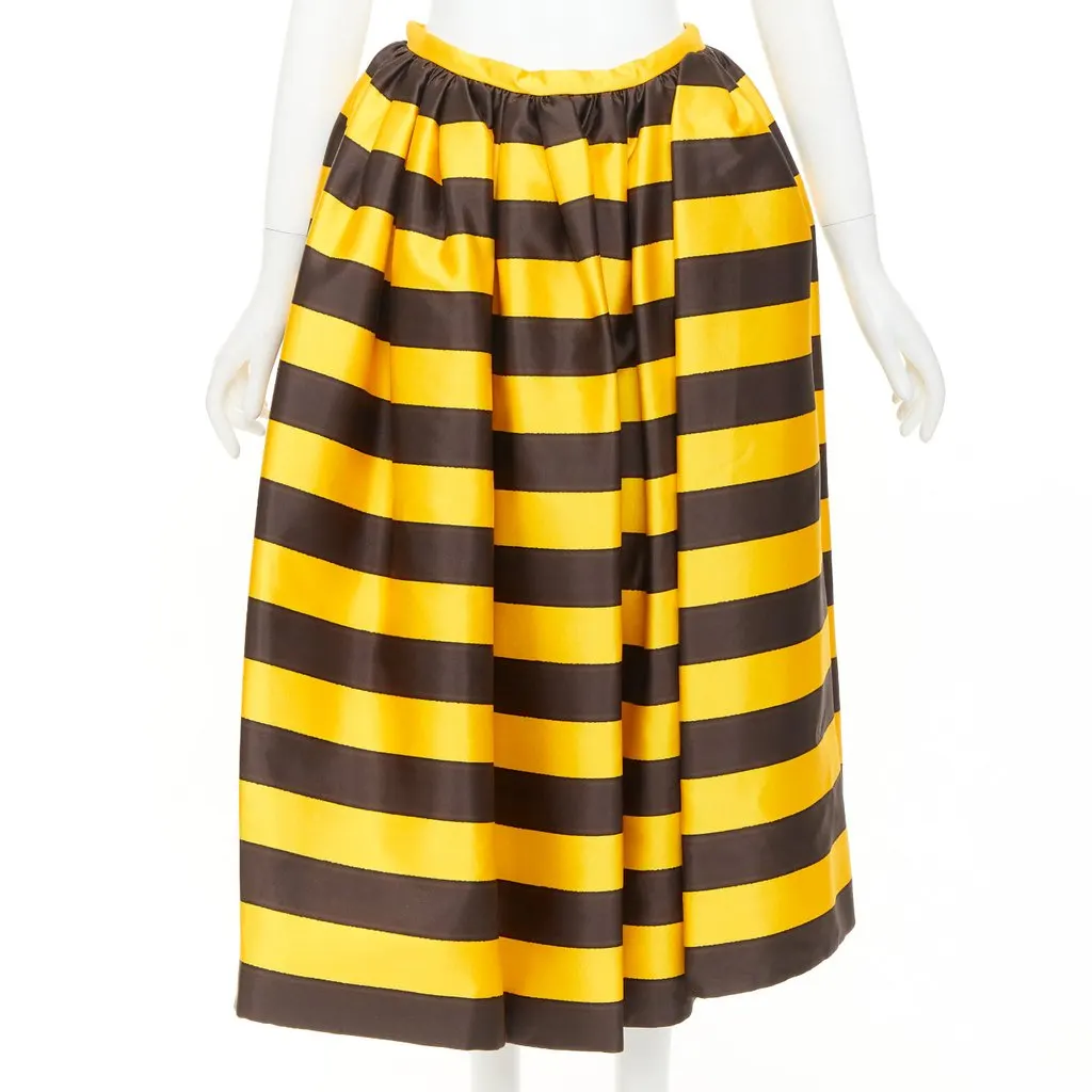 Prada Yellow Silk Skirt Yellow Silk Never worn, with tag - Front View
