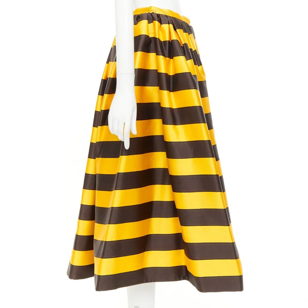 Prada Yellow Silk Skirt Yellow Silk Never worn, with tag - Model View