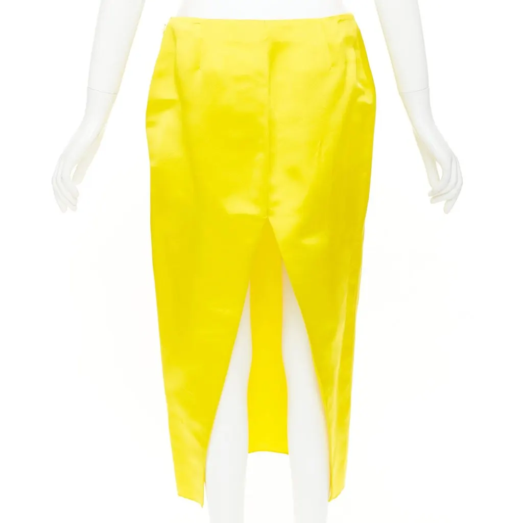 Prada Yellow Silk Skirt Yellow Silk Very good - Front View