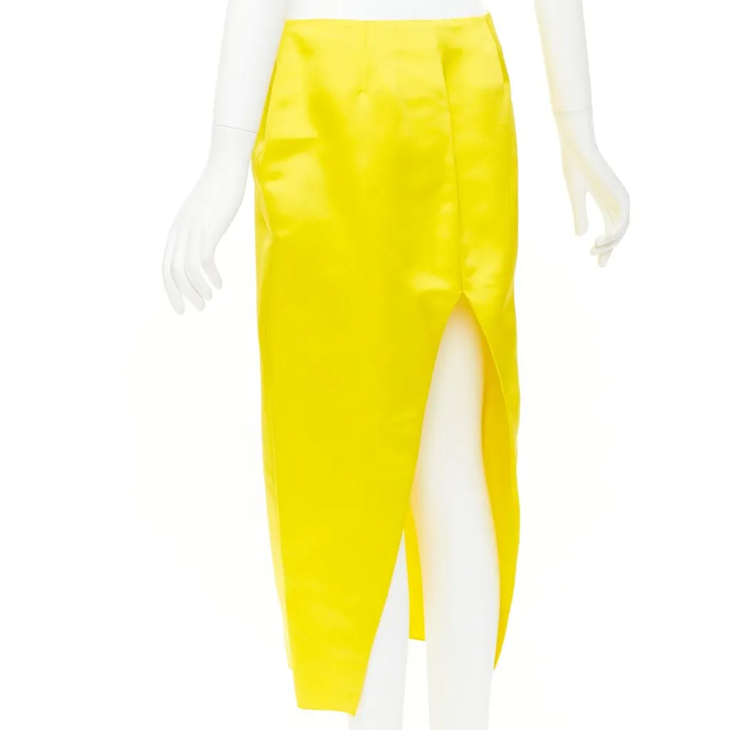 Prada Yellow Silk Skirt Yellow Silk Very good - Box View