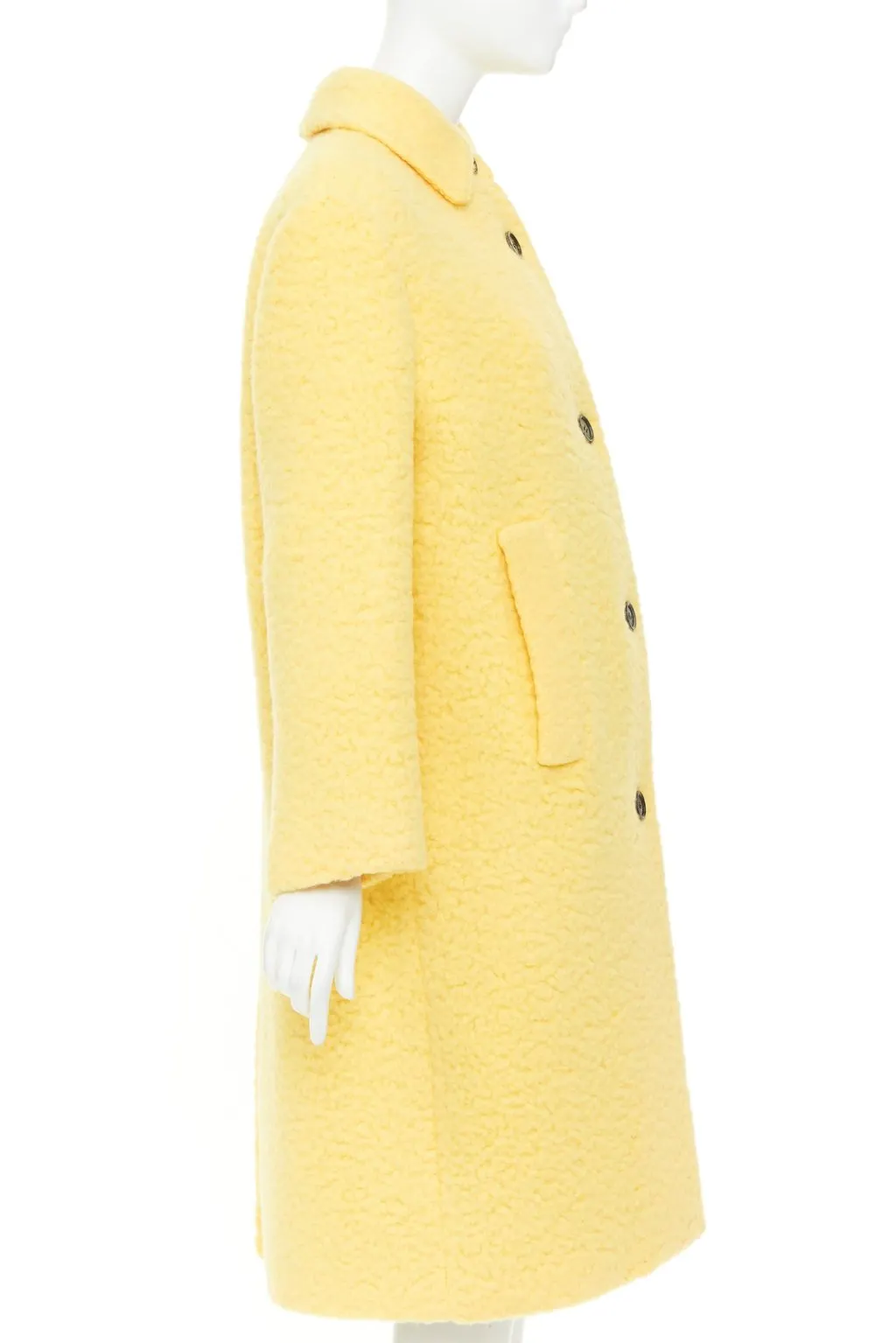 Prada Yellow Wool Coat Yellow Wool Never worn, with tag - Box View