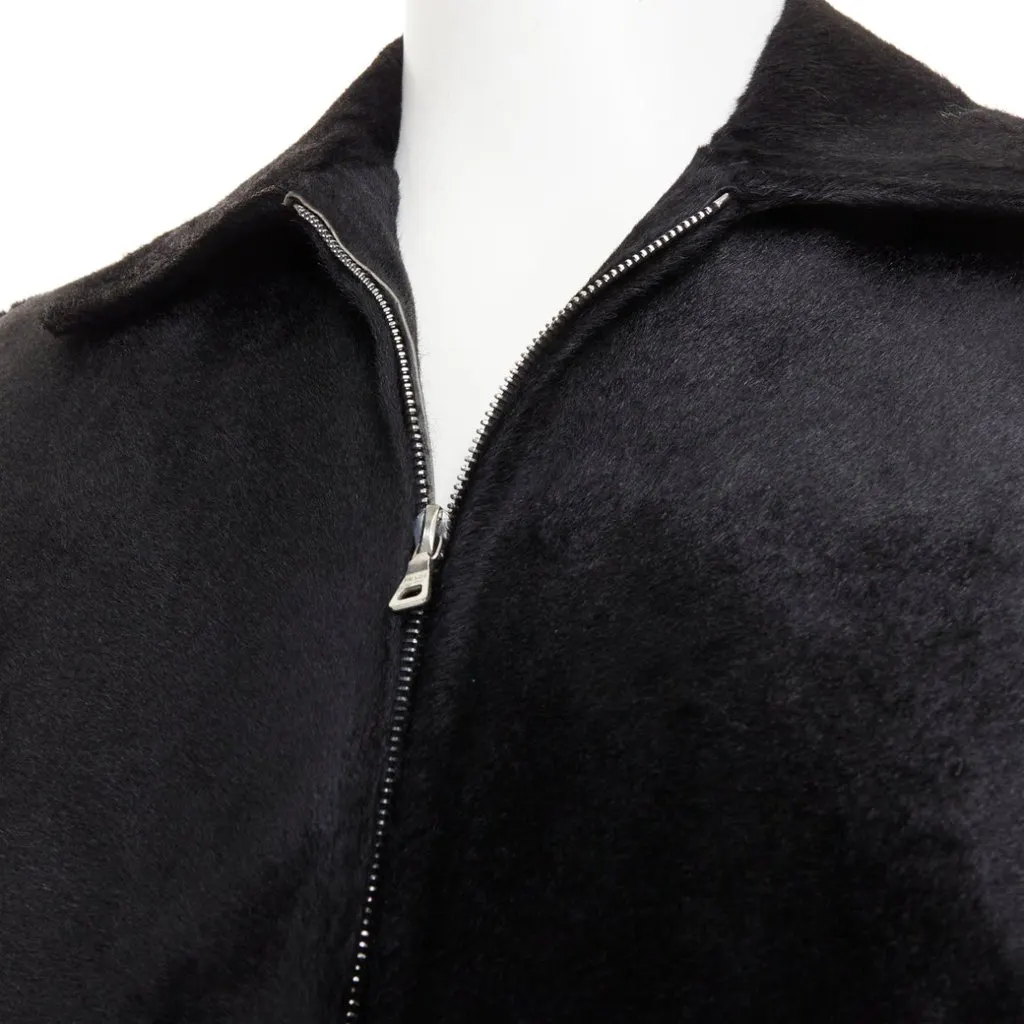 Prada Black Leather Coat Black Leather Good - Back View