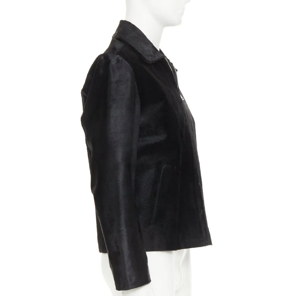 Prada Black Leather Coat Black Leather Good - Box View