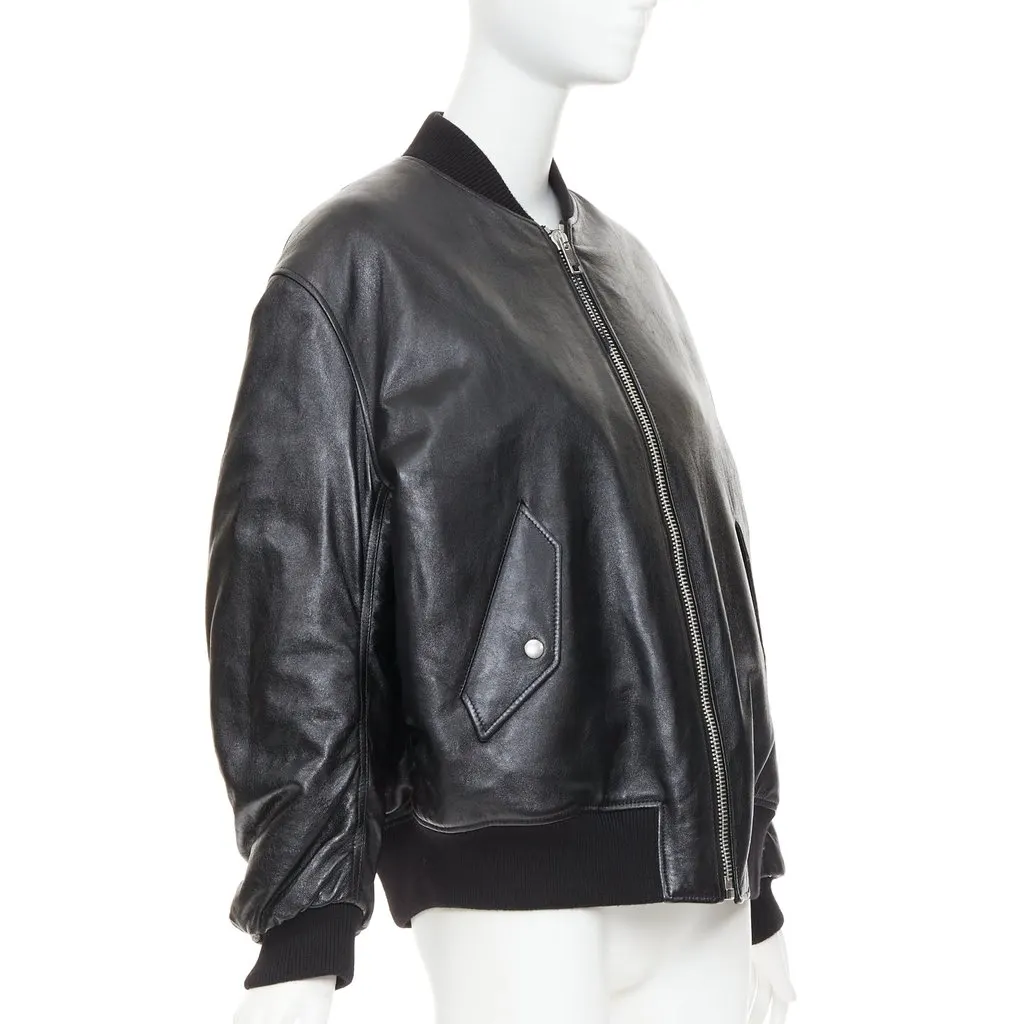 Prada Black Leather Coat Black Leather Never worn, with tag - Inside View