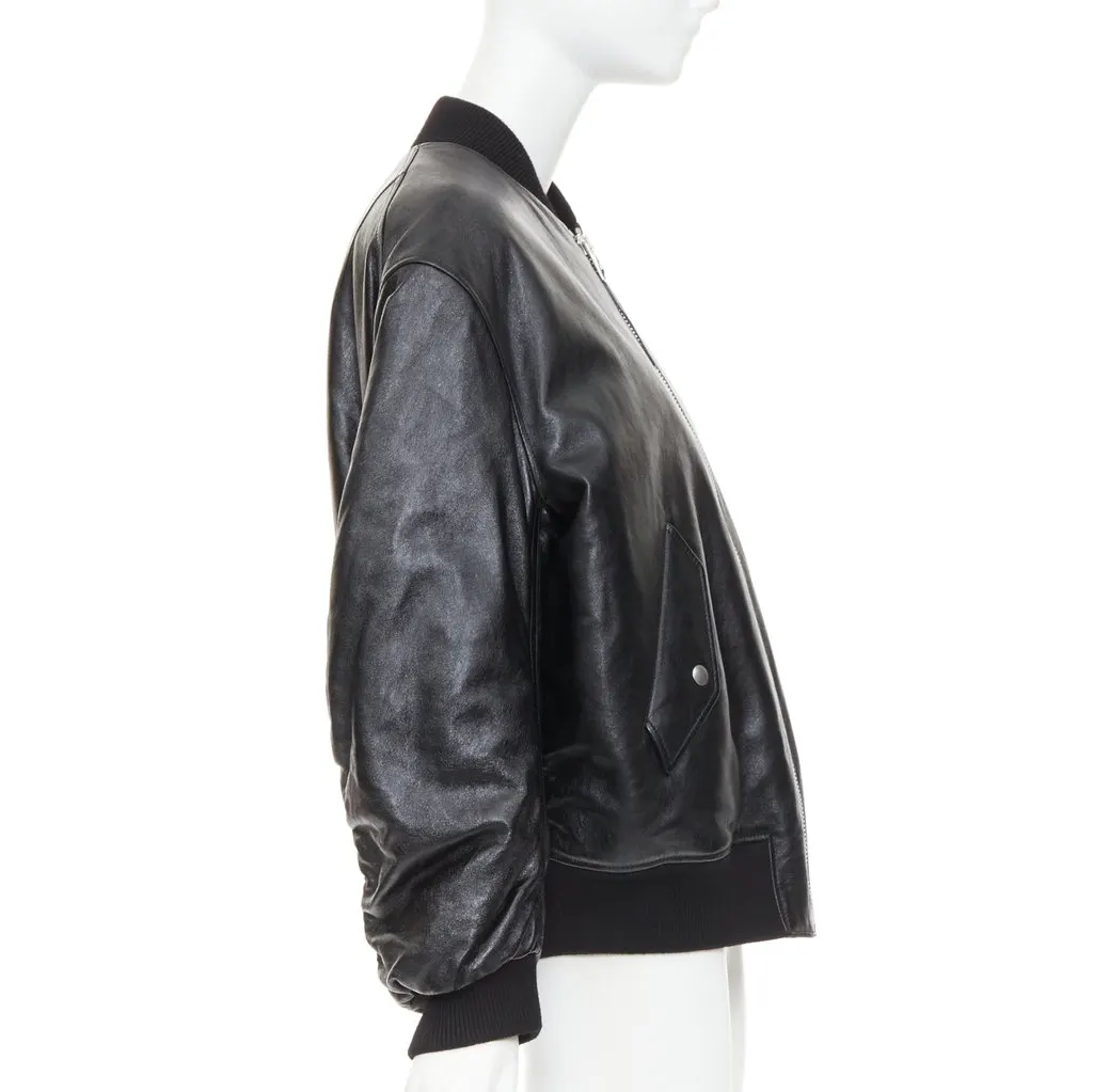 Prada Black Leather Coat Black Leather Never worn, with tag - Model View