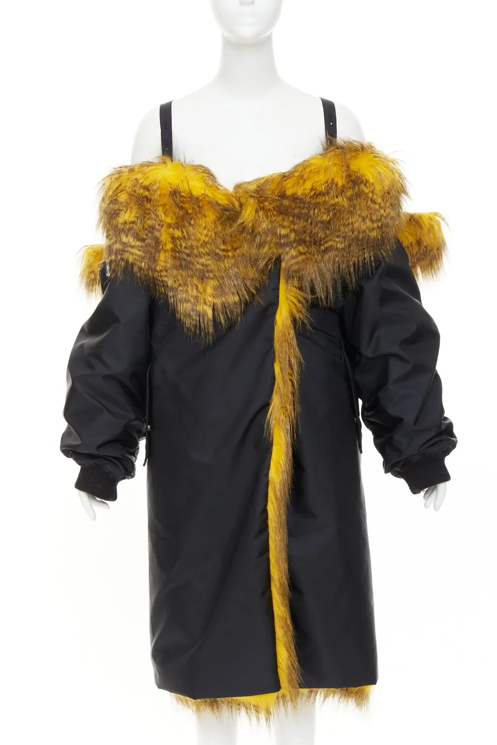 Prada Black Coat Black Polyamide Never worn, with tag - Front View