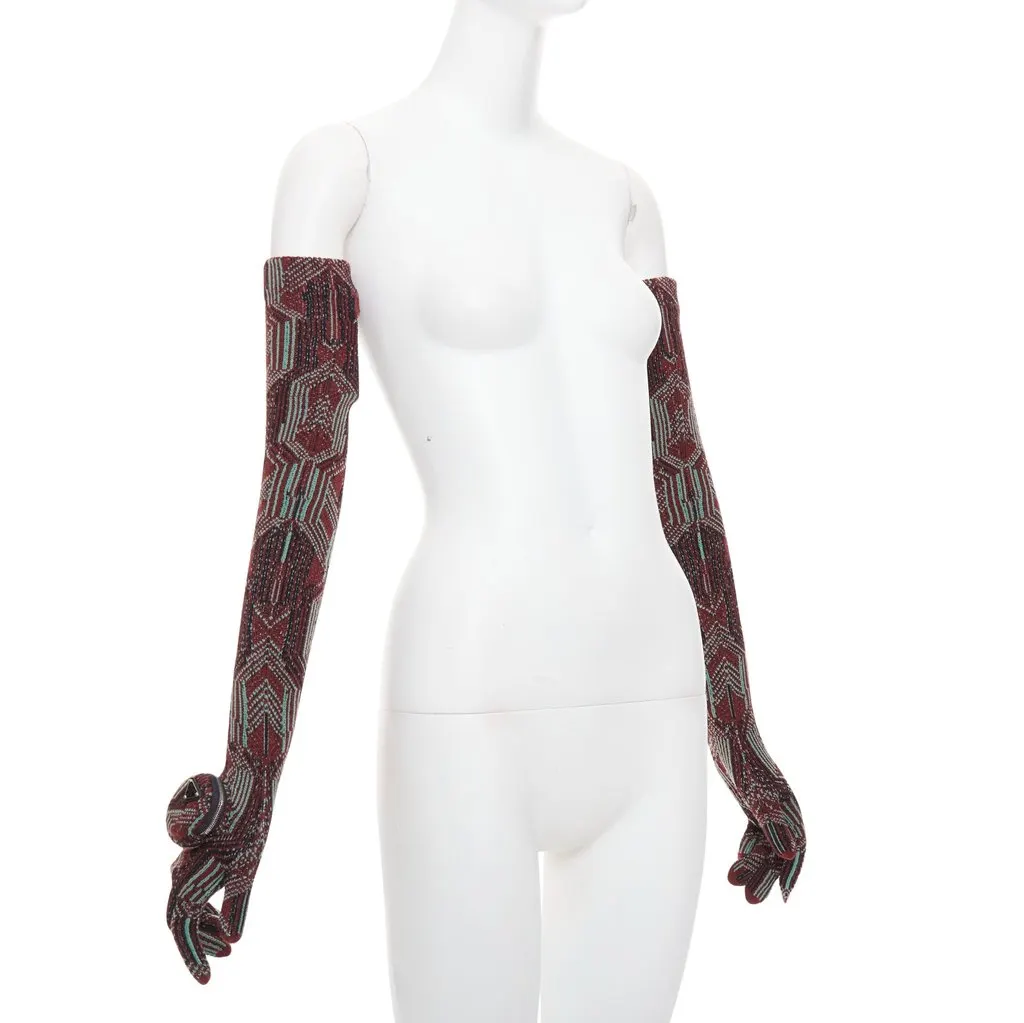 Prada Burgundy Wool Gloves Burgundy Wool Never worn, with tag - Front View