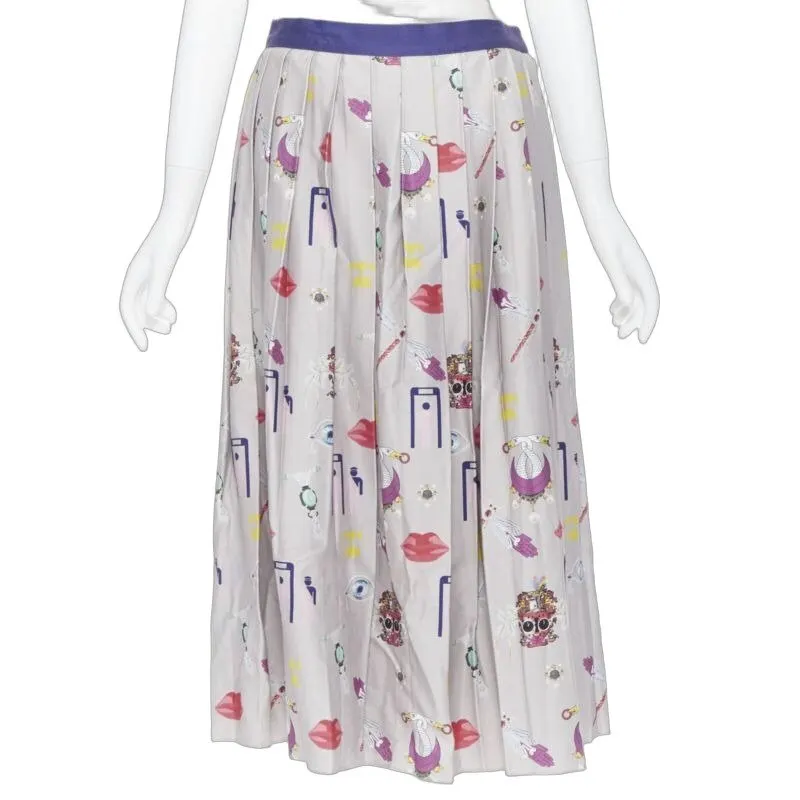 Mary Katrantzou Pleated skirt Brown Polyester Very good - Front View