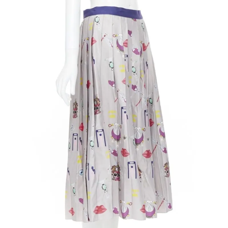 Mary Katrantzou Pleated skirt Brown Polyester Very good - Inside View