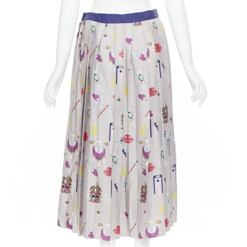 Mary Katrantzou Pleated skirt Brown Polyester Very good - Box View