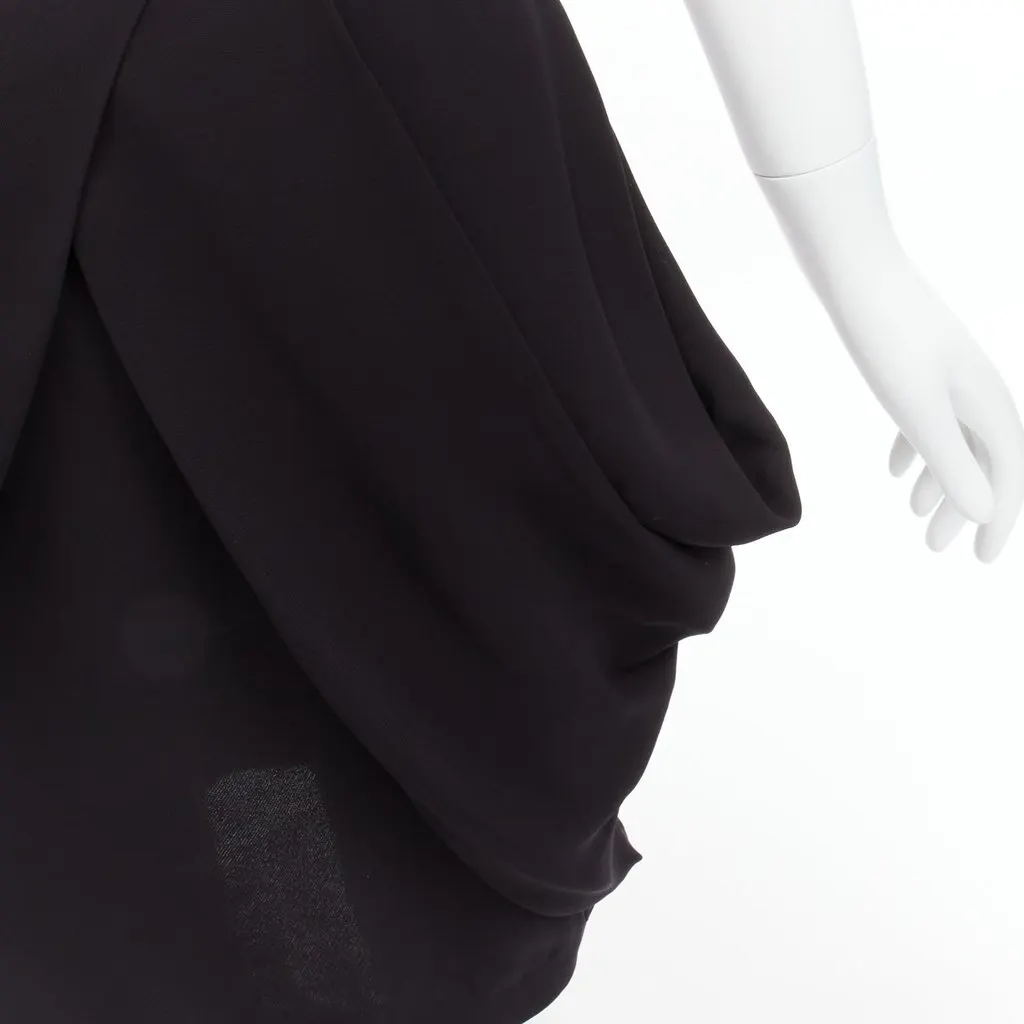 Miu Miu Tulip Mini Skirt Black Silk Never worn - Back View