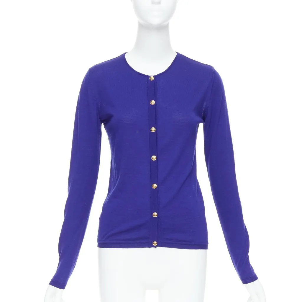 Emilio Pucci Floral Lace Cardigan Blue Wool Very good - Inside View