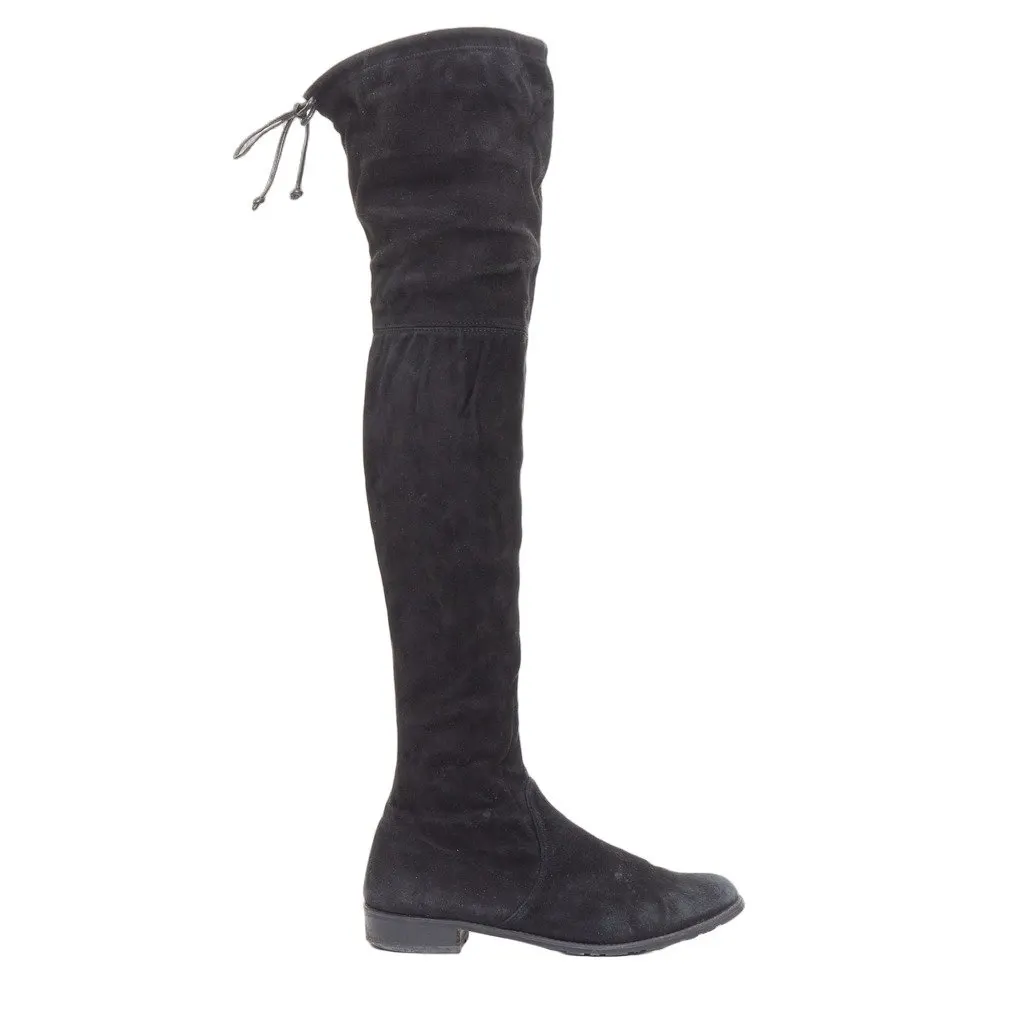 Stuart Weitzman Lowland Black Suede Fair - Front View