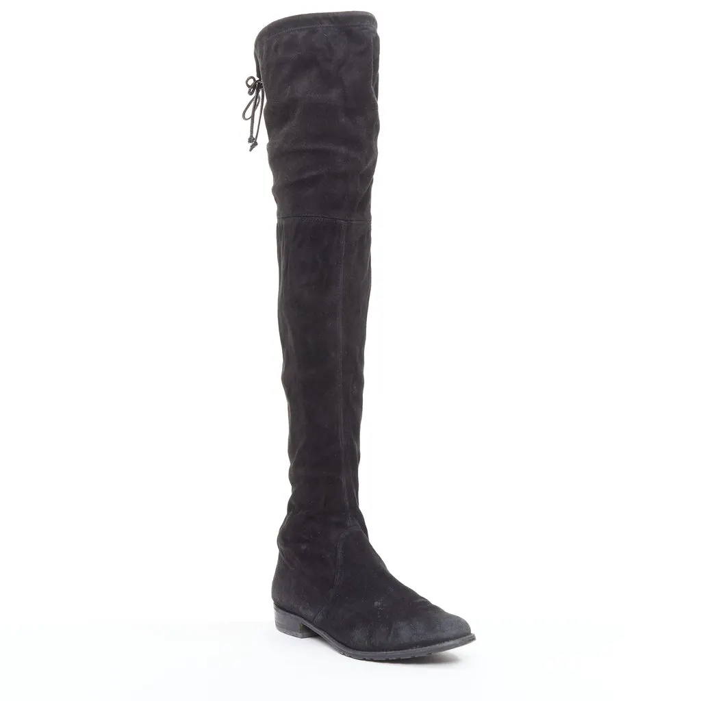 Stuart Weitzman Lowland Black Suede Fair - Back View