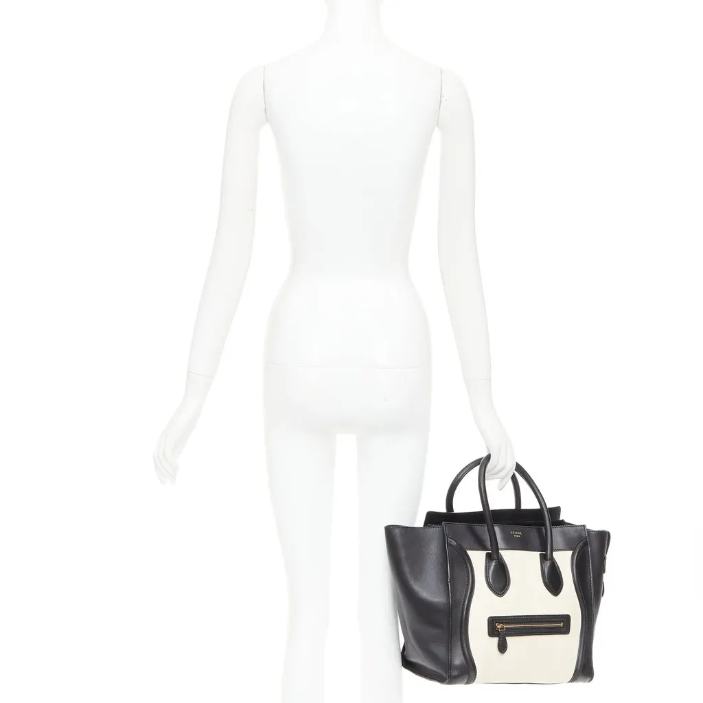 Celine Luggage Mini Black Leather Fair - Back View