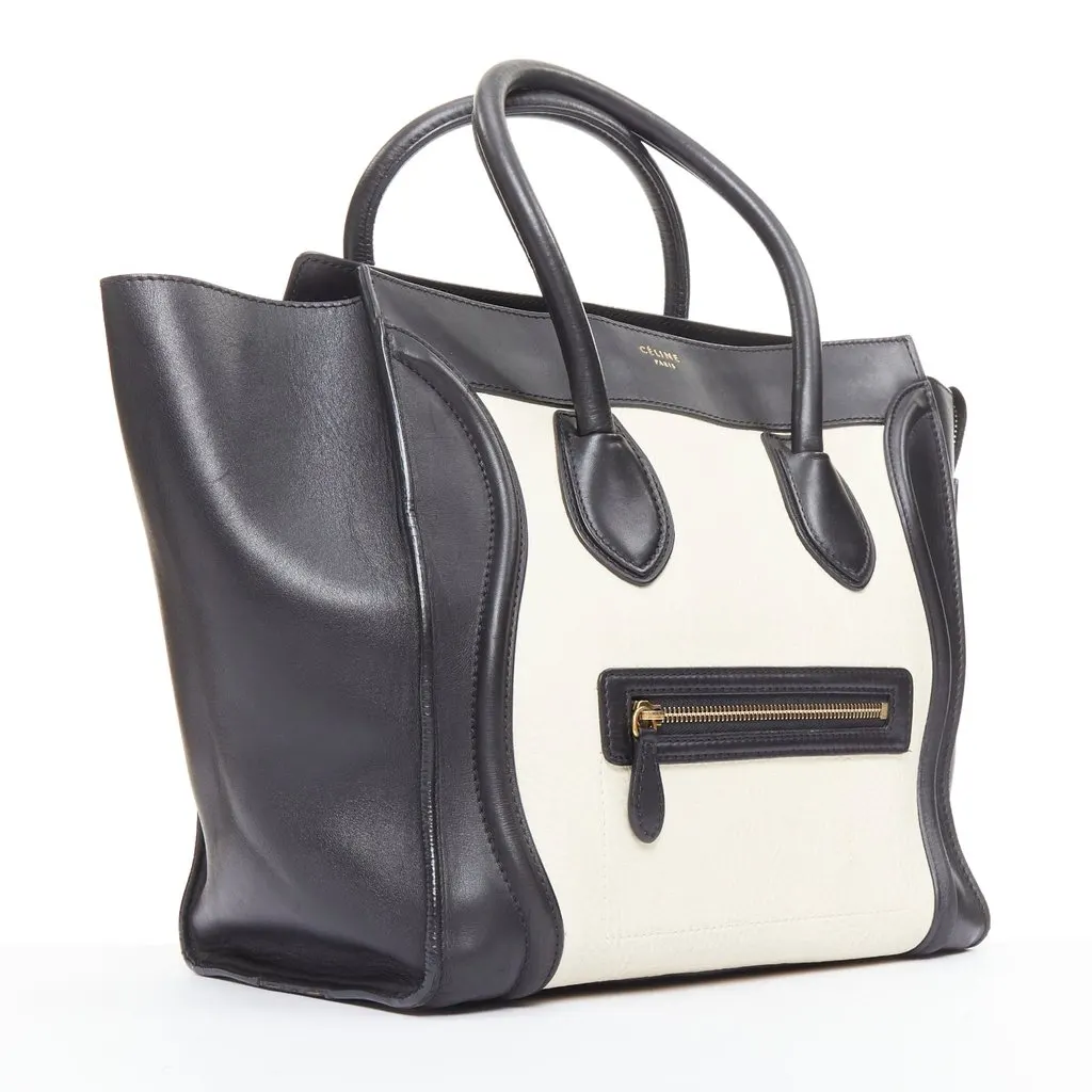 Celine Luggage Mini Black Leather Fair - Inside View