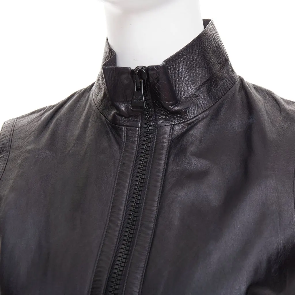 Louis Vuitton Black Leather Jacket Black Leather Good - Back View