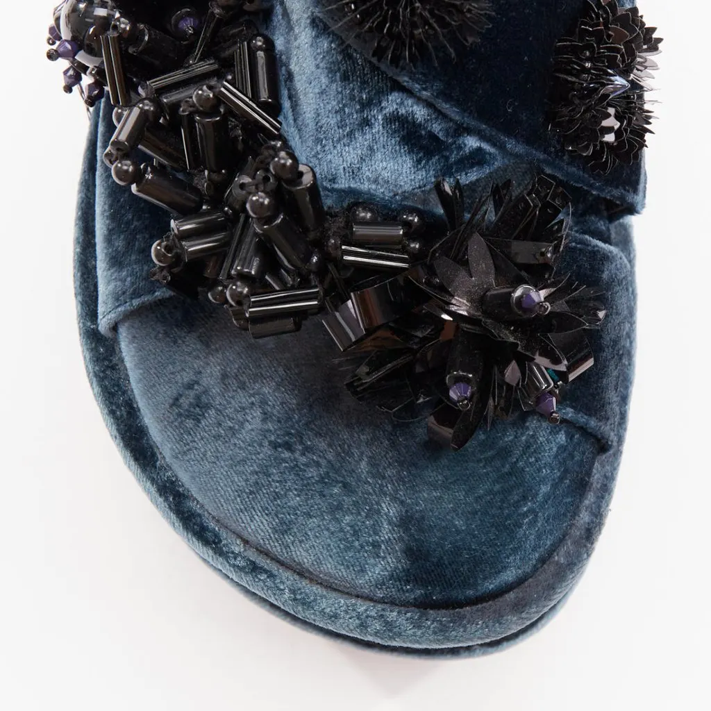 Unsigned Blue Velvet Sandals Blue Velvet Very good - Back View