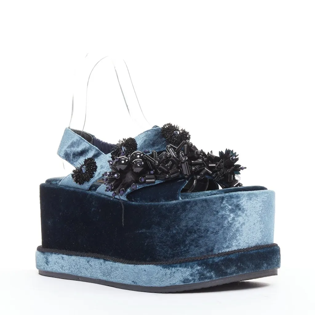 Unsigned Blue Velvet Sandals Blue Velvet Very good - Inside View