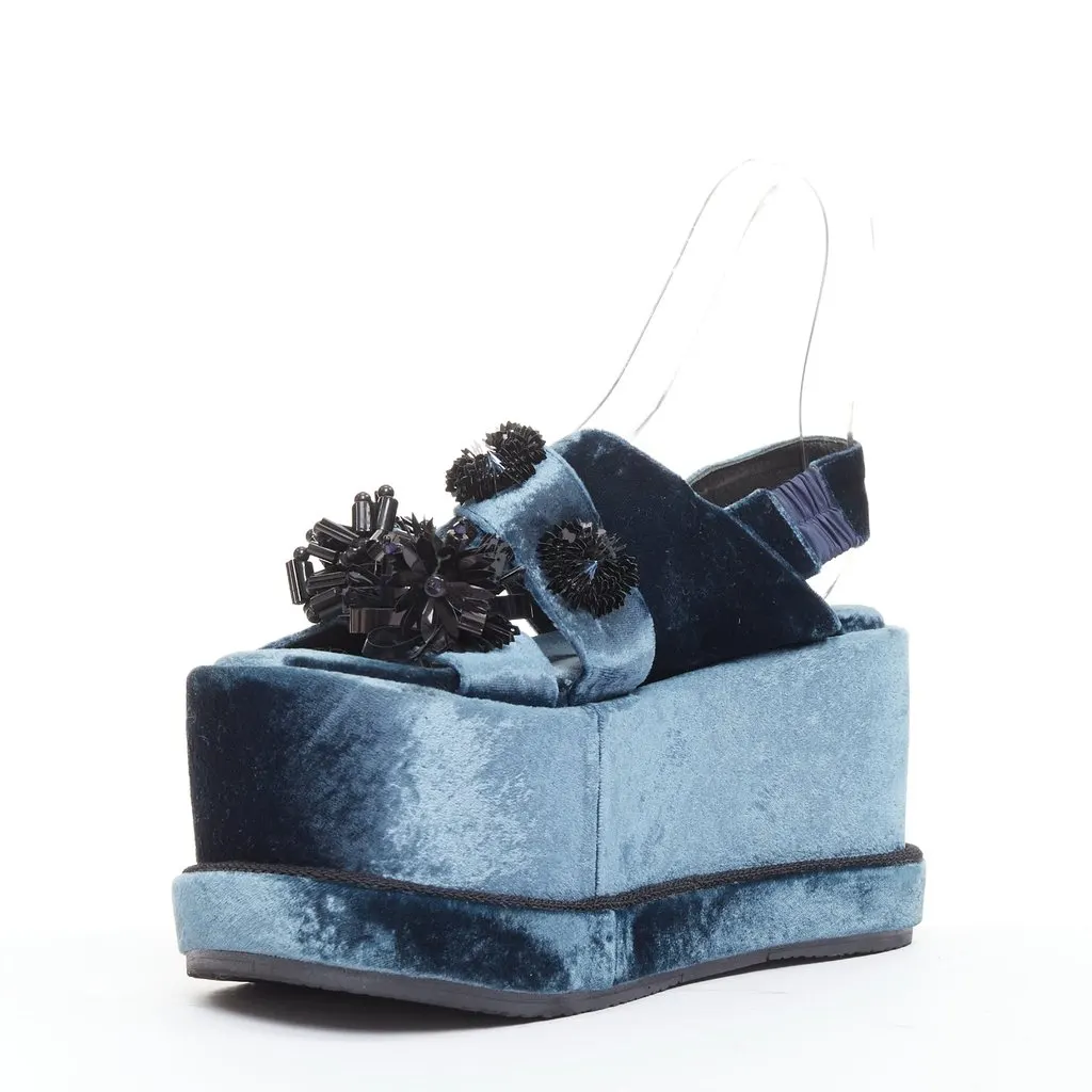 Unsigned Blue Velvet Sandals Blue Velvet Very good - Box View