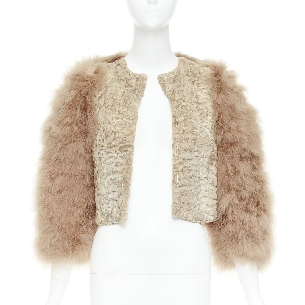 Givenchy Beige Fur Jacket Beige Fur Very good - Front View