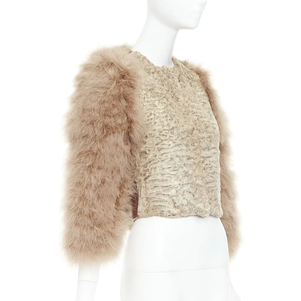 Givenchy Beige Fur Jacket Beige Fur Very good - Model View