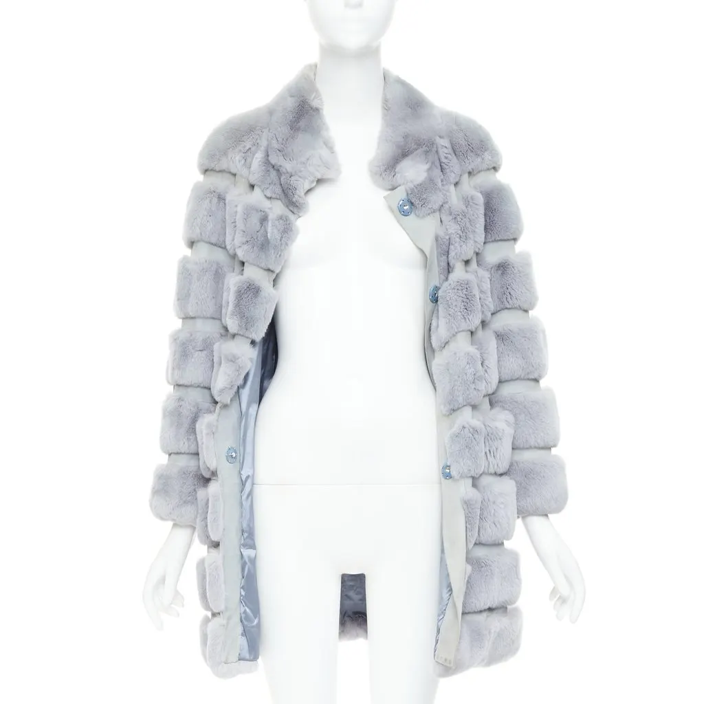 Unsigned Blue Fur Coat Blue Fur Fair - Inside View