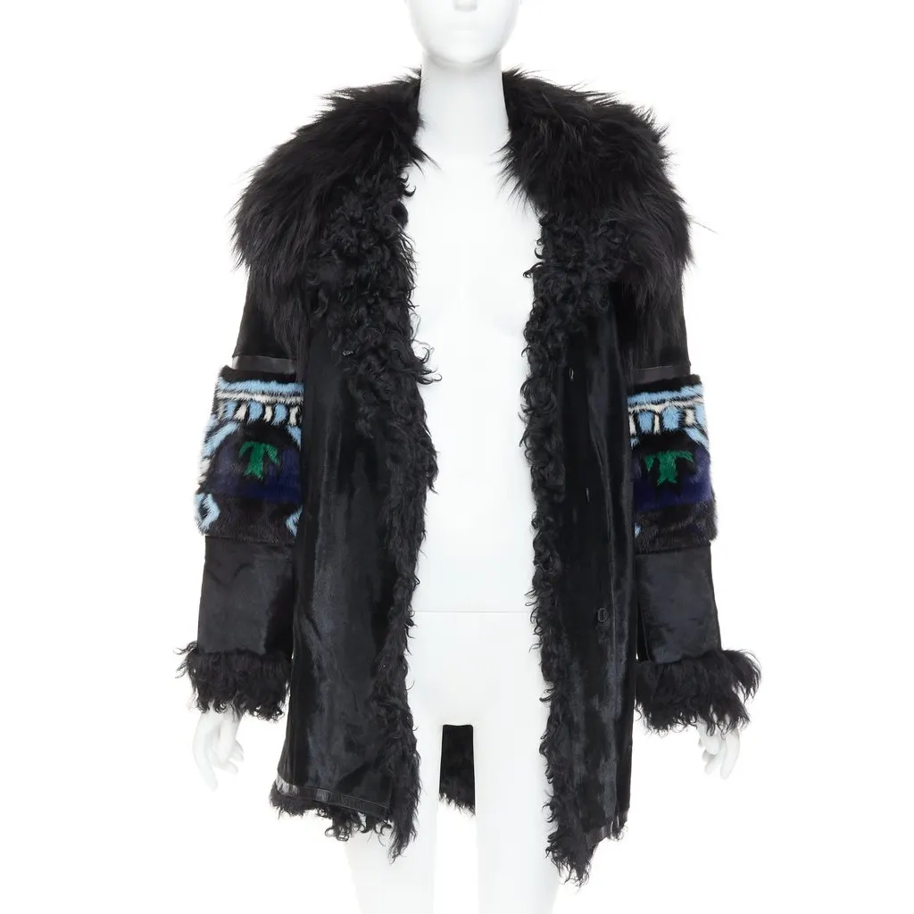 Emilio Pucci Black Fur Coat Black Fur Very good - Inside View