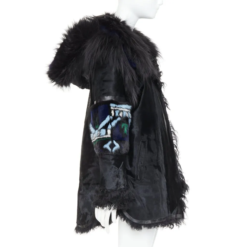 Emilio Pucci Black Fur Coat Black Fur Very good - Box View