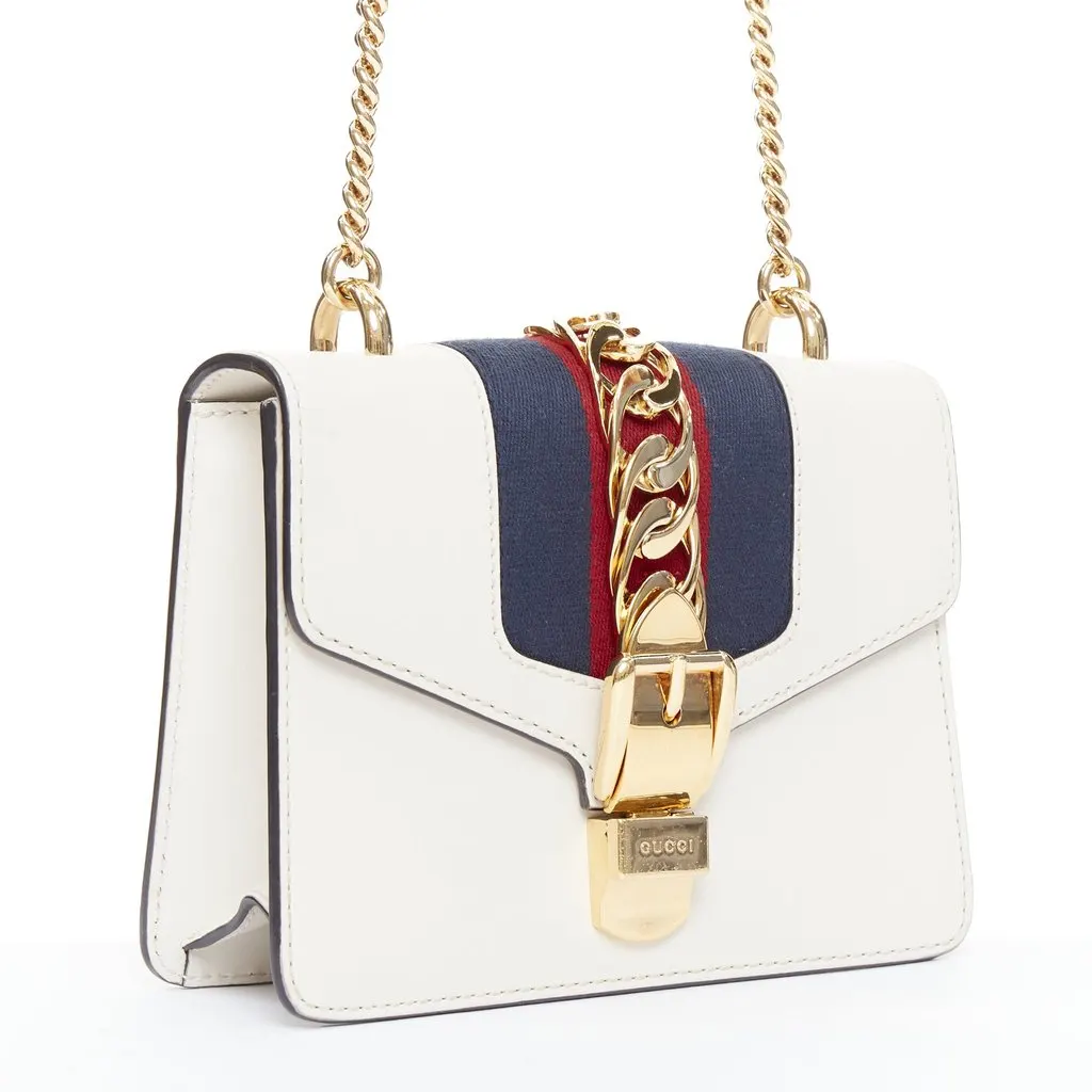 Gucci Sylvie Small White Leather Fair - Inside View