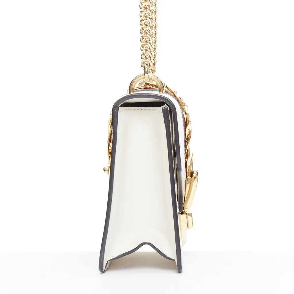 Gucci Sylvie Small White Leather Fair - Model View